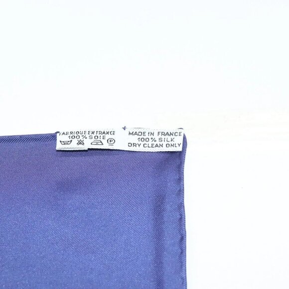 HERMES Pleated Carre 90 Scarf ""Festival"" Silk Blue Auth am8626 - Picture 14 of 15